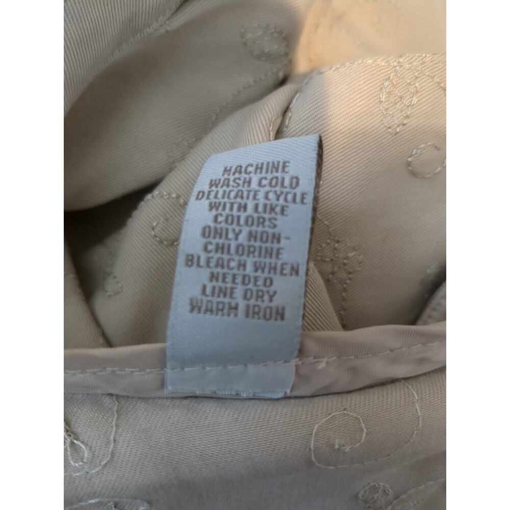 Valerie Stevens Capri Large Petite Brown Embroidered Linen Boho Floral - Picture 5 of 6